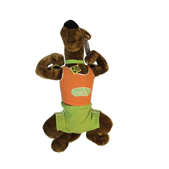 Scooby Doo Sports Dog Cartoon Network 1998 Stuffed Toy Flexing Muscles - Picture 1 of 12